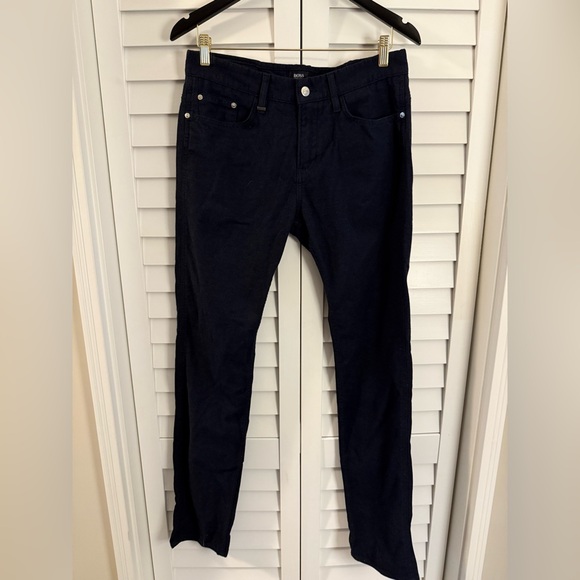 Boss Other - Boss by Hugo Boss Men’s Dark Charcoal Textured Delaware Slim Trousers Size 32